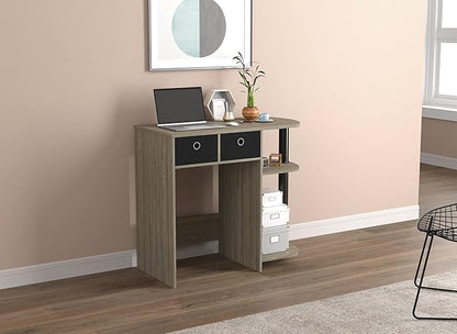 Safdie Small Computer Space-Saver Writing 2 Storage Drawers-Sturdy Study, Work Table-Compact Home, Living, Dorm Room,Bedroom, Office Modern Student, Gamer Desk, One Size, Dark Taupe