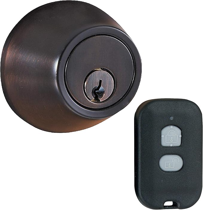 MiLocks WF-02OB Digital Deadbolt Door Lock with Keyless Entry via Remote Control for Exterior Doors, Oil Rubbed Bronze