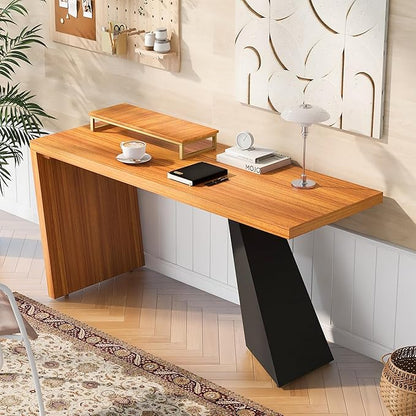 NicBex Laik-DW-00035-DX Desks, 62.99" W x 23.22" D x 29.52" H, Teak