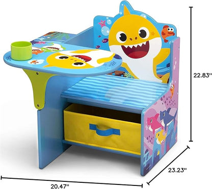 Baby Shark Chair Desk with Storage Bin - Ideal for Arts & Crafts, Snack Time, Homeschooling, Homework & More by Delta Children