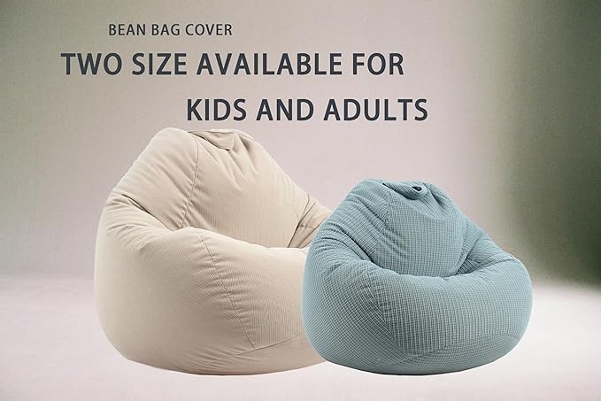 Stuffed Animal Storage Bean Bag Chair Cover (No Filler) Washable Ultra Soft Corduroy Bean Bag Cover for Organizing Plush Toys, Bean Bag for Adults