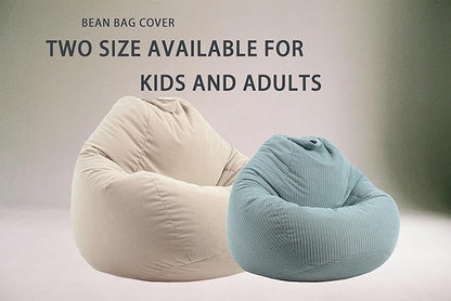 3 Ft Bean Bag Chair Cover (No Filler) Stuffed Animal Storage Bean Bag Cover for Pets Dogs/Cats Bed Corduroy Stuffed for Organizing Plush Toys