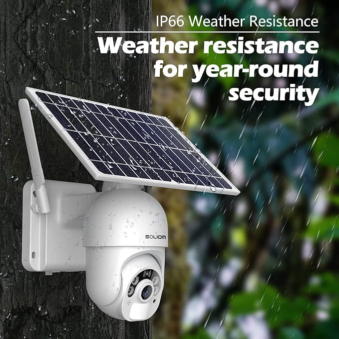 SOLIOM S800C-4G LTE Cellular Security Camera Outdoor,Pan Tilt 360° View 1080p Wireless Solar Powered, Spotlight Color Night Vision, 2 Way Talk,PIR Motion Detection