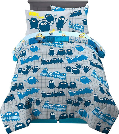 Franco Kids Bedding Super Soft Comforter and Sheet Set with Sham, 5 Piece Twin Size, Minions The Rise Of Gru