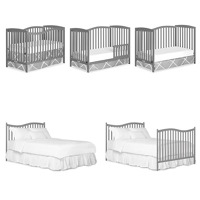Nursery Essentials Bundle of Dream On Me Chelsea 5-in-1 Convertible Crib, Dream On Me Ashton Changing-table, with a Dream On Me Twilight 5” 88 Coil Inner Spring Crib and Toddler Mattress
