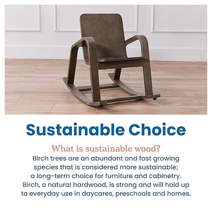 ECR4Kids Bentwood Rocking Chair, Kids Furniture, Grey Wash