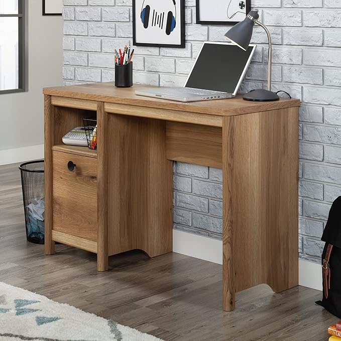 Sauder Dover Edge Home Office Desk, L: 43.15" x W: 17.24" x H: 29.09", Timber Oak