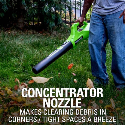 Greenworks 24V (90 MPH / 320 CFM / 125+ Compatible Tools) Cordless Axial Leaf Blower, Tool Only