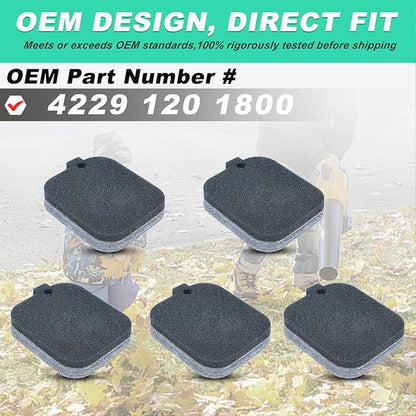 Adefol 5Pcs Air Filter for Stihl BG55 BG45 BG46 BG65 BG85 SH85 SH55 BR45 BR45C Backback Leaf Blower Replace 42291201800