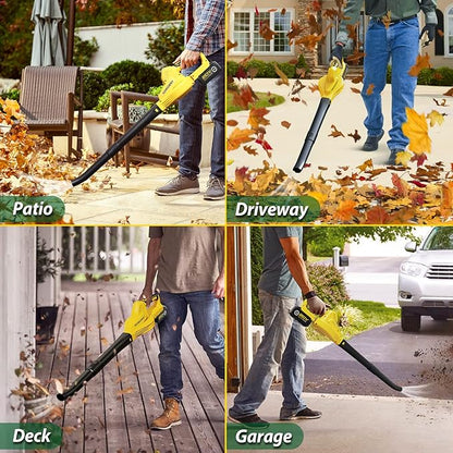 Cordless Leaf Blower Battery Powered: 20V Electric Leaf Blower with Charger and 4.0Ah Battery - Lightweight Small Blower Battery Operated for Driveway | Patio | Garage