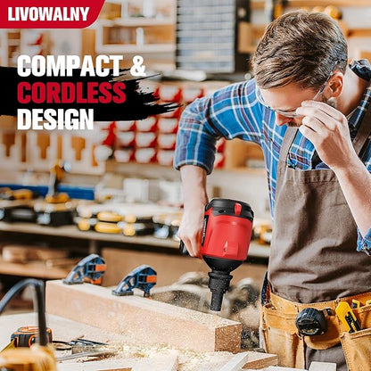 Cordless Dust Blower for Milwaukee m18 Battery, LIVOWALNY Leaf Blower Brushless Handheld Air Blower Sawdust Blower 447 MPH/39 CFM for Sawmill Room, Workshop Cleaning, Home Improvement (No Battery)
