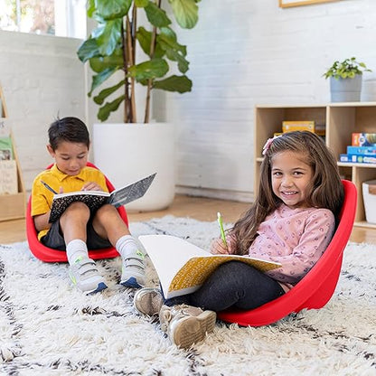 ECR4Kids Leaf Floor Seat, Rocker Chair, Red, 6-Piece