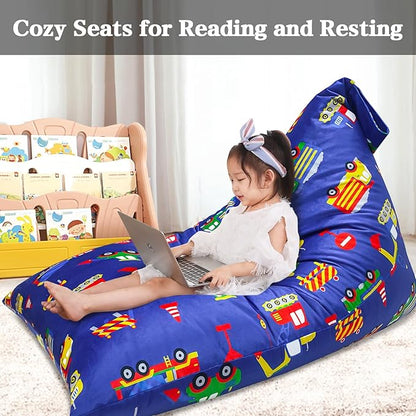 Jorbest Stuffed Animal Bean Bag Storage, Cute Excavator Stuffed Animal Storage Bean Bag Chair Cover for Kids and Adults, Luxury Velvet Bean Bag Covers Only without Filling, (200L/52 Gal)