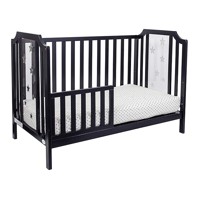 Suite Bebe Celeste 3 in 1 Convertible Island Crib Wood and Acrylic, Black