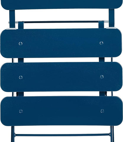 Crosley Furniture CF7390-NV Karlee Retro Metal Indoor/Outdoor 3-Piece Bistro Set with Table and 2 Chairs, Navy