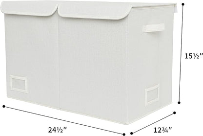 GRANNY SAYS Large Storage Bins with Lids, Foldable Storage Chest with Handles, Stuffed Animal Storage for Playroom, Living Room, Pearl White
