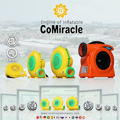 CoMiracle Air Blowers, 750 Watt 1.0 HP Inflatable Bounce House Air Blower, Outdoor Inflatable Castle and Jump Slides Blower