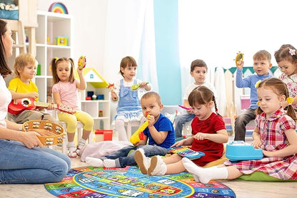 KC Cubs ABC Alphabet, Seasons, Months and Days of The Week Educational Learning & Fun Game Play Area Non Slip Boy & Girl Kids Rug Carpet for Children Bedroom, Toddler Classroom & Baby Playroom Mat