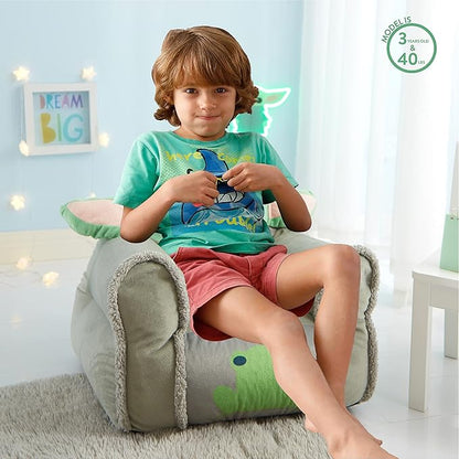 Idea Nuova Figural Mink with Sherpa Trim Bean Bag Chair for Toddlers and Kids, Star Wars Grogu