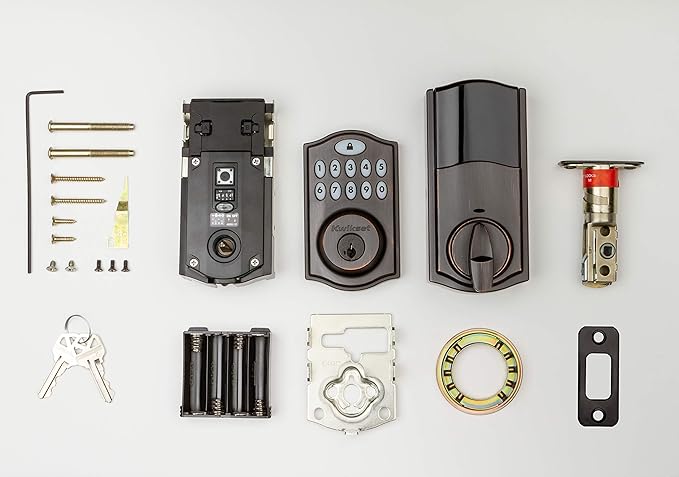 Kwikset 914 Traditional Keypad SmartCode Electronic Deadbolt Smart Lock featuring SmartKey Security and ZigBee 3.0 Technology in Venetian Bronze