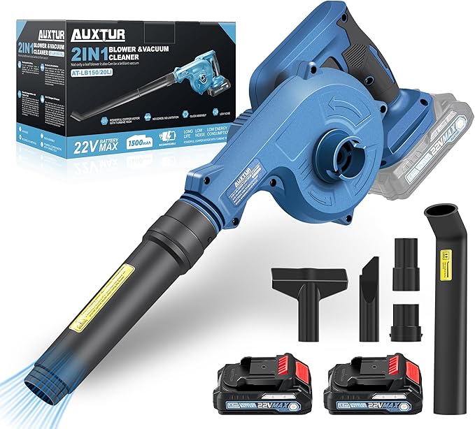 Cordless Leaf Blower with Battery and Charger,22V Lightweight and Efficient Battery Powered Blower,150CFM Portable and Compact Yard Blower,Rechargeable Motor Versatile Electric Blower