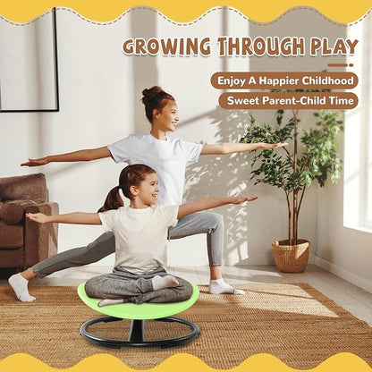 Zhenx Spinning Chair for Kids, Autism Kids Swivel Chair, Kids Sensory Chair, Spinning Chair for Autistic Kids & ADHD Children, Sit and Spin Training Body Coordination(Green)