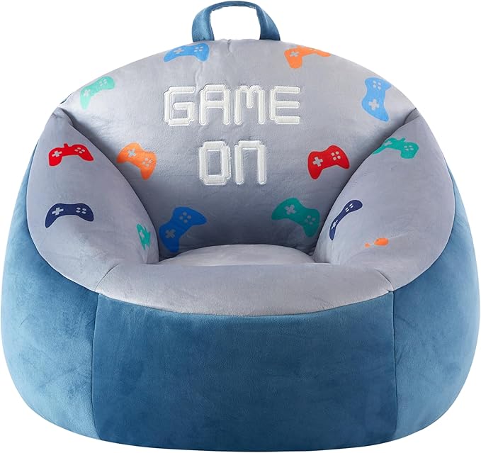 Heritage Kids Micromink Squishy Bean Bag Chair for Kids Ages 3+, Gamer