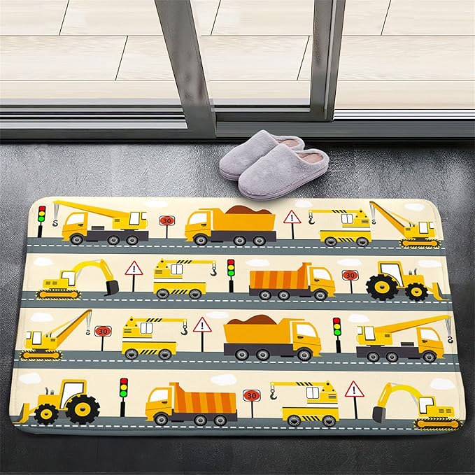 Construction Rug Car Rug Construction Rugs for Boys Room Cartoon Truck Area Rug Construction Play Mat Car Rug for Boys Room Construction Decor for Boys Room 2'×3'