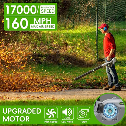Leaf Blower Cordless - Electric Cordless Leaf Blower with 2 Batteries and Charger, 3 Speed Modes & 3 Blowing Nozzles, 20V Battery Powered Mini Leaf Blowers for Lawn Care, Patio, Indoor