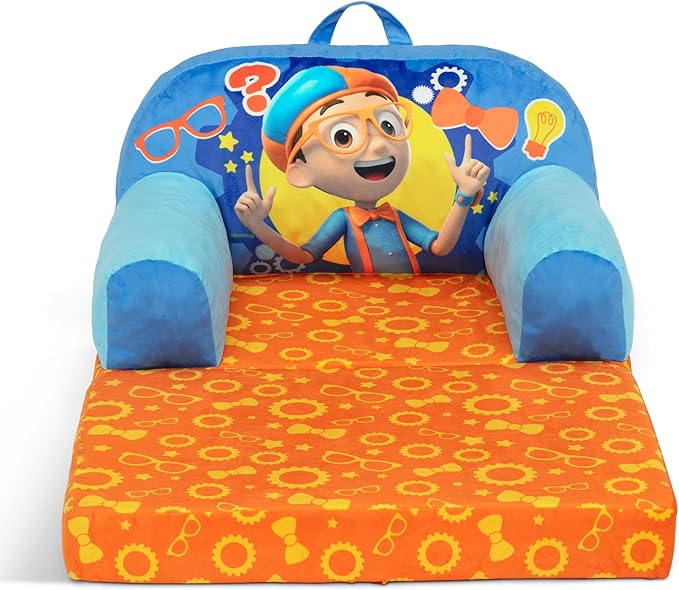 Delta Children Cozee Buddy Flip-Out Kids Chair, Blippi