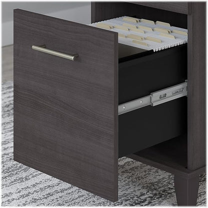 Bush SET015SG Somerset 35-Inch -41-Inch Adjustable Desk with Hutch, Storm Gray