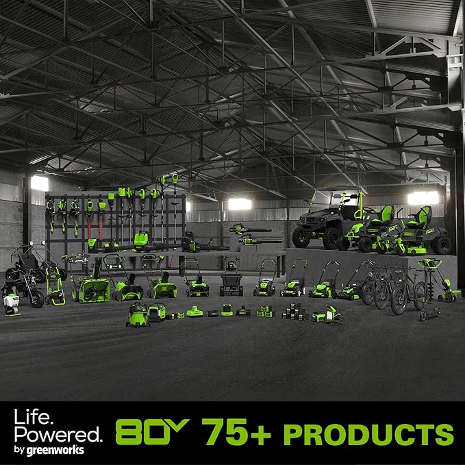 Greenworks 80V (180 MPH / 610 CFM / 75+ Compatible Tools) Cordless Brushless Backpack Blower, 5.0Ah Battery and Rapid Charger Included