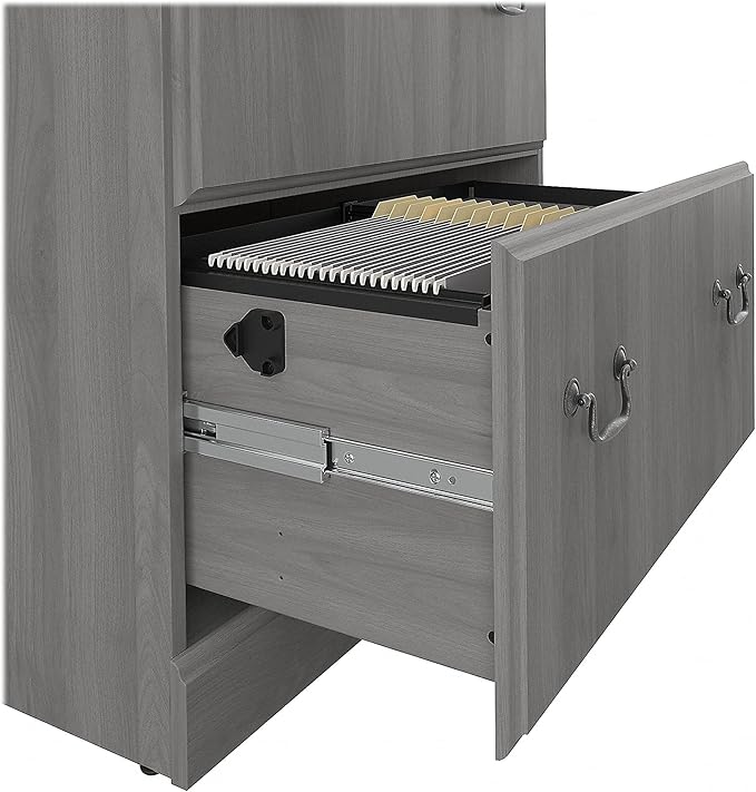Saratoga 2-Drawer Lateral File Cabinet, Locking, Letter/Legal, Modern Gray, 26.85-Inch