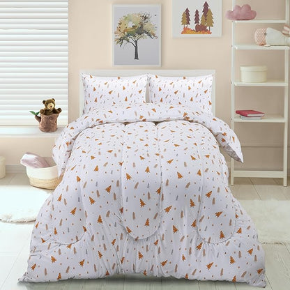 Utopia Bedding All Season Pine Tree Comforter Set with 2 Pillow Cases, 3 Piece Soft Brushed Microfiber Kids Bedding Set for Boys/Girls, Machine Washable (Twin)
