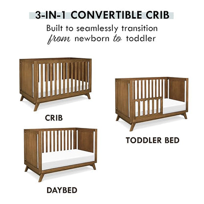 DaVinci Otto 3-in-1 Convertible Crib in Walnut, Greenguard Gold Certified