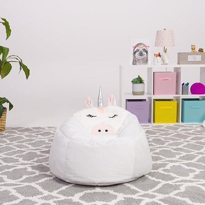 Posh Creations Cute Soft and Comfy Bean Bag Chair for Kids, Animal - Dinosaur T-rex