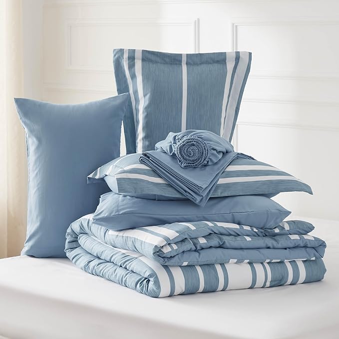 Bedsure California King Comforter Set - Cal King Bed Set 7 Pieces, Cali King Bedding Set with Comforter, Sheets, Pillowcases & Shams