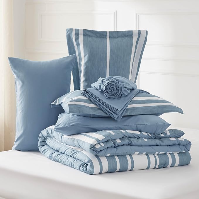 Bedsure Twin Comforter Set with Sheets - 5 Pieces Twin Bedding Sets, Twin Bed in a Bag