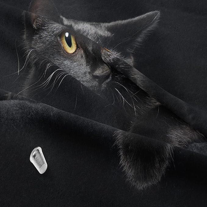 NINENINE Cat Comforter Bedding Set Twin for Girls Kids,Black Cat Lying on The Black Sofa Pattern Printed Bedding Set,Black Comforter Set,Soft Breathable Microfiber Quilt with Matching Pillowcase#5005