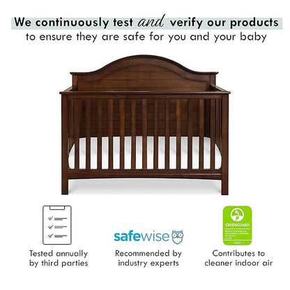 Carter's by DaVinci Nolan 4-in-1 Convertible Crib in Espresso, Greenguard Gold Certified, 57.5x30.8x47 Inch (Pack of 1)