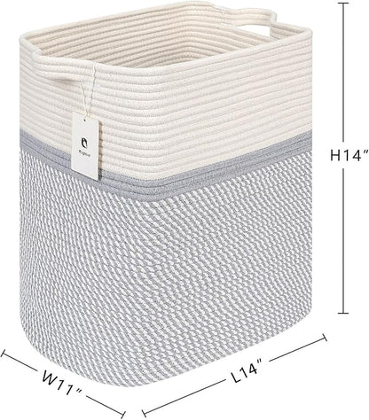 Square laundry basket Clothes Hampers for Laundry Kids Woven BasketsStorage Blanket Large Dog Toy Baskets for Organizing Slim Rectangular with Shoe Handles For Rectangle Baske Nursery
