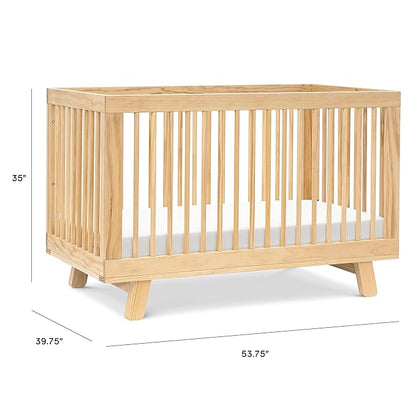 babyletto Hudson 3-in-1 Convertible Crib with Toddler Bed Conversion Kit in Natural, Greenguard Gold Certified