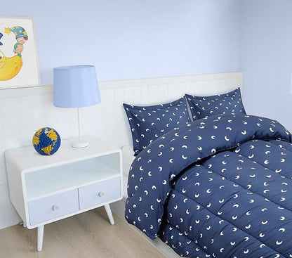 Utopia Bedding All Season Moon Comforter Set with 2 Pillow Cases, 3 Piece Soft Brushed Microfiber Kids Bedding Set for Boys/Girls, Machine Washable (Twin)