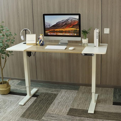 Standing Desk Adjustable Height Desk,63x30Inches, Stand Up Desk Table for Home Office, Home Office Computer Desk,Memory Preset,Height adjustments from 28" to 46" White&Oak