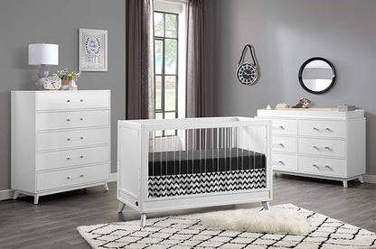 Oxford Baby Holland Modern 3-in-1 Island Crib to Toddler Bed Guard Rail Conversion Kit, Snow White, GreenGuard Gold Certified