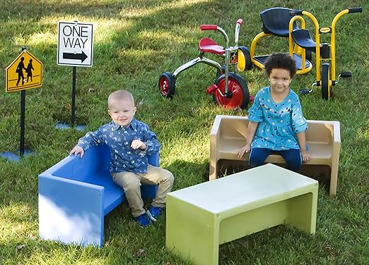 Children's Factory Adapta-Bench, CF910-056, Fern, Kids Flexible Seating, Classroom, Preschool and Daycare Furniture, Indoor or Outdoor Toddler Chairs
