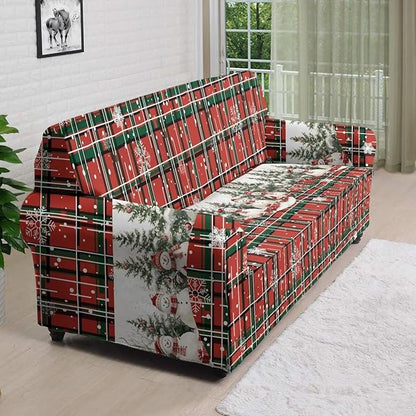 FKELYI Christmas Decorations Sofa Couch Cover Comfortable Furniture Protector Easy Going Stretch Sofa Slipcover with Elastic Bottom XL