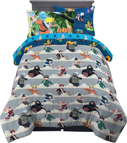 Naruto Anime Bedding Super Soft Comforter And Sheet Set With Sham, 5 Piece Twin Size, By Franco