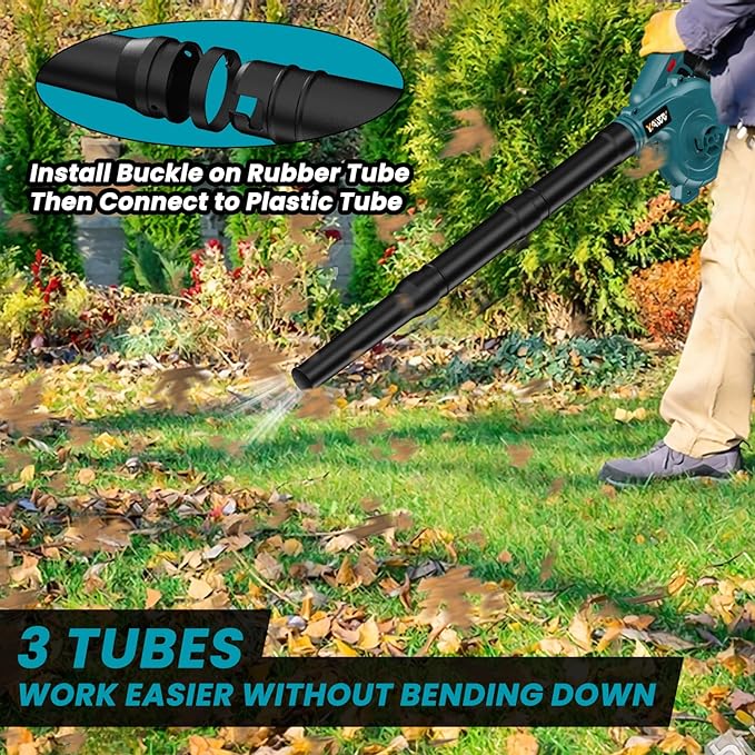 Cordless Leaf Blower for Makita 18V Battery,Electric Jobsite Air Blower with Brushless Motor,6 Variable Speed Up to 180MPH,2-in-1 Handle Electric Blower and Vacuum Cleaner(Battery Not Included)