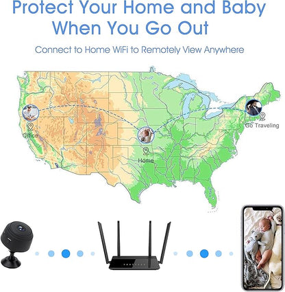 Secrect Camera Mini Spy Camera WiFi Hidden Camera Video Recorder Small Camera for Spying Room Camera Night Vision Home Security Camera Nanny Cam Pet Camera Baby Camera